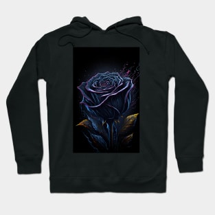 Splash Art of Beautiful Black Rose Hoodie